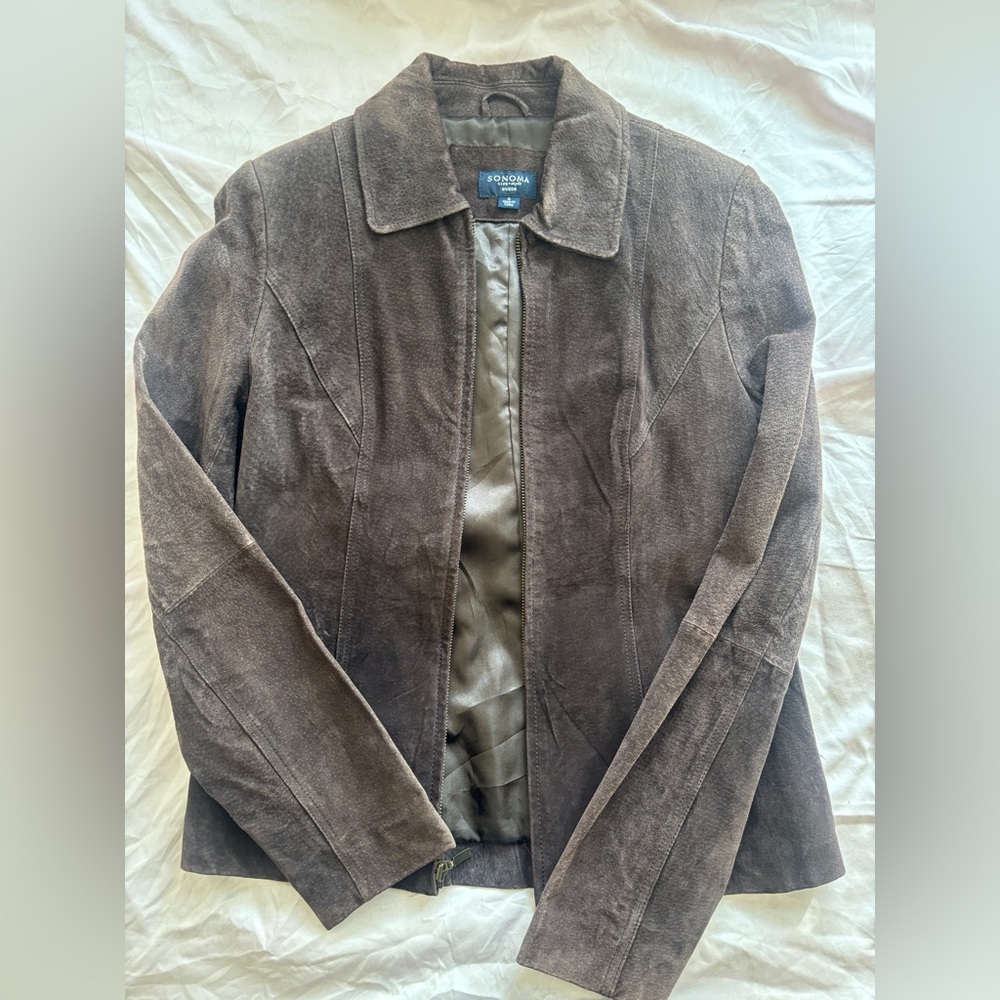 Sonoma Women's Dark Brown Real Leather Jacket
